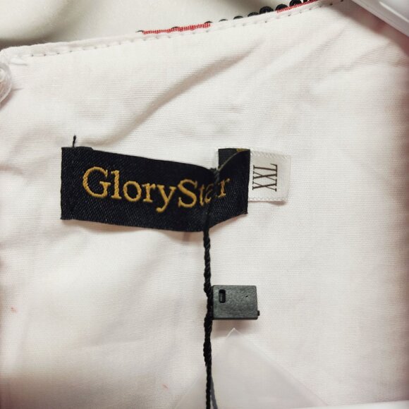 GloryStar Womens Red Checkered Dirndl Dress With White Blouse Set Size XL - Picture 4 of 9